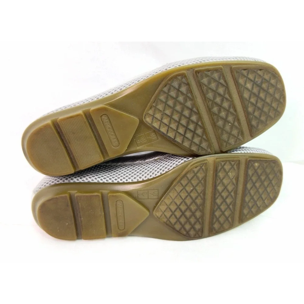 Aerosoles Womens 7M Silver‎ Metallic Mesh Loafers Slip On Driving Flats Comfort